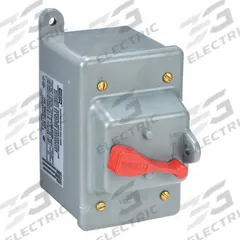 HUBBELL KELLEMS Manual Motor Switch: 2 Poles, 30 A, 3R NEMA Rating, Non-Metallic Enclosure (MPN HBL13R22). Key specifications — Brand: HUBBELL KELLEMS; Maximum Voltage Rating: 600V AC; Mounting Style: Surface; Pilot Light: Not Included.