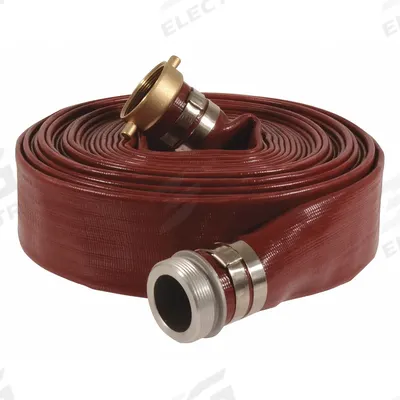 APPROVED VENDOR Water Discharge Hose: 4 in Hose Inside Dia., 50 ft Hose Lg, 100 psi, Red - PVC Water Discharge Hose Assemblies with Synthetic Fabric Reinforcement