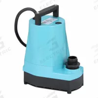 LITTLE GIANT Plug-In Utility Pump: 1/6 hp, 1/16 in Max. Dia. Solids, Continuous Duty, 115V AC, Nylon (MPN 505960). Key specifications — Shaft Seal Material: Fluoroelastomer; Impeller Material: Nylon; Includes: 3/4 in GHT; Rated Voltage: 115V AC; Volute Material: Nylon; Brand: LITTLE GIANT.
