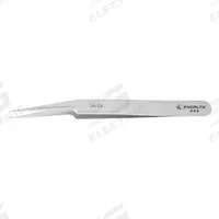 EXCELTA Tweezers: Stainless Steel, Point, Offset Tip, 0.08 mm Tip Thick (MPN 5A-SA). Key specifications — attr1002355: Stainless Steel; attr1002345: EXCELTA; attr1002348: Stainless Steel; attr1002358: Smooth; attr1002361: 5A.