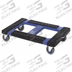 QUANTUM STORAGE SYSTEMS General Purpose Dolly: 1,000 lb, Blue, 30 in L x 18 in W x 7 in H Deck (MPN DLY-3018). Key specifications — Brand: QUANTUM STORAGE SYSTEMS; Color: Blue; Caster/Wheel Configuration: (4) Swivel; Lip Type: Flush; With Tow Eye: Yes.
