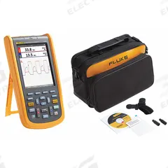 FLUKE Compact Handheld Oscilloscope: Compact Digital Oscilloscopes, Fully Isolated, Repeat, True RMS (MPN FLUKE-123BS/WWG). Key specifications — Power Source: Battery; IP Rating: IP51; Manufacturer Part Number: FLUKE-123BS/WWG; AC Magnitude Calculation: True RMS; Brand: FLUKE; CAT Safety Rating: CAT IV 600V; Digital Display Screen Type: TFT LCD; Includes: Soft Case.