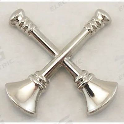 HEROS PRIDE Metal Rank Insignia: Capt. II Fire Bugles, 3/4 in, Silver, Metal, Clutch Pin - Metallic Insignia