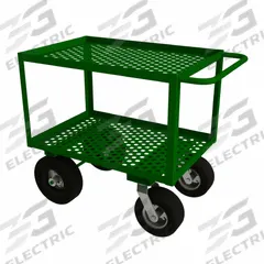 APPROVED VENDOR Utility Cart: 1,200 lb, 2 Shelves, 36 in L x 24 in W Shelf, 18 in Between Shelves (MPN GC-2436-2-10/12PN-83T). Key specifications — Brand: APPROVED VENDOR; Caster Wheel/Tread Material: Rubber; Caster/Wheel Configuration: (2) Rigid.