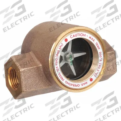 Dwyer Window Sight Flow Indicator with Impeller: Rotor, Bronze, 1/2 in FNPT - Flow Sights with Indicator