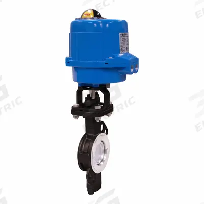 BONOMI Electrically Actuated Butterfly Valve: Carbon Steel, 24V AC/DC, 2 1/2 in Pipe Size - Carbon Steel High-Performance Electric Butterfly Valves