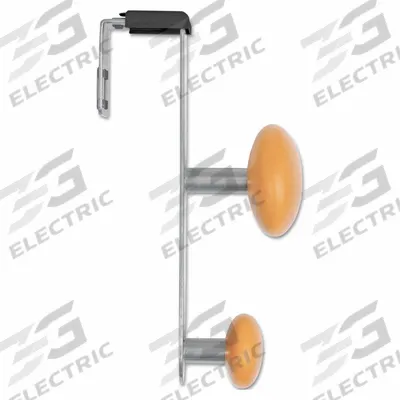 ALBA Garment Hook: 2 Hooks, 7 7/8 in Overall Ht, 1 1/4 in Overall Wd, 1 3/8 in Overall Dp - Over-Panel Coat Hooks