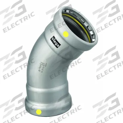 VIEGA MEGAPRESS Crimp Elbow Fitting: 2 1/2 in Pipe x 2 1/2 in Pipe Size, Press-fit x Press-fit - Gas Steel Press Pipe Fittings
