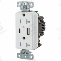 USB Receptacle: Duplex, 5-20R, 2 USB Ports, USB Type A/C, White, 125V AC, 20 A (MPN USB20ACPDW). Key specifications — Brand: HUBBELL.