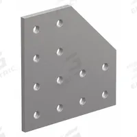 Joining Plate: 90° Angled Flat Plate, 10 Series, 3/16 in x 4 in x 4 in, For 17/64 in Slot Wd, Silver (MPN 4128). Key specifications — Material: Aluminum; Brand: 80/20; Finish: Anodized.