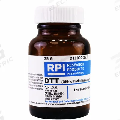 RPI DTT (DL-Dithiothreitol) (Clelands Reagents): 25 g Volume, BSE/TSE Free - Protease Inhibitors