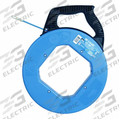 IDEAL Fish Tape: 100 ft Lg, Crank Handle Tape Retraction, 350 lb/in Tensile Strength - Non-Conductive Fish Tapes