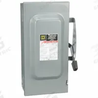 SQUARE D Safety Switch: Non-Fusible, 100 A, Three Phase, 240V AC, Galvanized Steel, Indoor (MPN DU323). Key specifications — attr867131: SQUARE D.