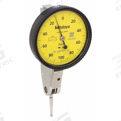 MITUTOYO Horizontal Dial Test Indicator: 0 mm to 0.2 mm, Horizontal, Metric - Dial Test Indicators - Horizontal & Tilted-Face Styles