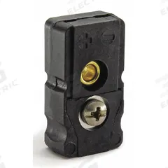 DAYTON Thermocouple Jack: Jack, For Type J Thermocouple Type, Mini Plug, Flat, Flat (MPN 36GK86). Key specifications — attr1432255: Flat; attr1276097: Jack; attr1276100: Constantan; attr1276082: Mini Plug; attr1276092: DAYTON; attr1276087: Black; attr1276088: Glass-Filled Thermoplastic; attr1276089: 36GK86.
