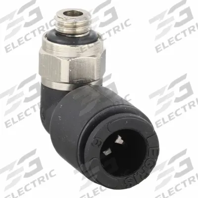 LEGRIS Push-Fit Elbow Fitting: 6 mm OD x 5 mm Pipe Size, Push-to-Connect x Metric - Nylon & Nickel-Plated Brass Tube Fittings