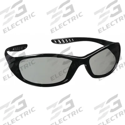 KLEENGUARD Safety Glasses: Gray Lens, Full-Frame, Uncoated, Black Frame - Adjustable Comfort-Fit Safety Glasses