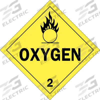 BRADY Container Placard: Oxygen 2, 10 3/4 in x 10 3/4 in, 10 3/4 in Label Ht - Class 2: Gases