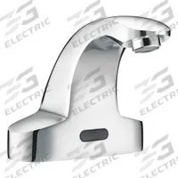 SLOAN Bathroom Sensor Faucet: SF, Brass, Chrome Finish, Centerset, Plug-In, Back-Check Tee, Aerated (MPN SF2300). Key specifications — Brand: SLOAN; Includes: Battery Back Up (4) AA Alkaline Battery; Series: SF.