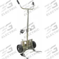 WESCO Drum Hand Truck: For 30 gal_55 gal_85 gal Cntnr Cap, For Plastic Container Material, Prong (MPN 240020). Key specifications — Overall HxWxD: 60 in x 24-1/2 in x 17-1/2 in; Wheel Type/Material: Solid Polyolefin; For Container Material: Plastic; Brand: WESCO.