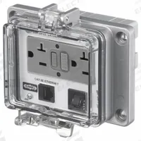 HUBBELL WIRING DEVICE-KELLEMS Access Port: 12/4, 4 1/8 in (W) x 5 1/8 in (H), Plastic Cover, 2 Ports (MPN PR205EB). Key specifications — NEMA Rating: 4; Manufacturer Part Number: PR205EB; Brand: HUBBELL WIRING DEVICE-KELLEMS; Wallplate Type: Ethernet.