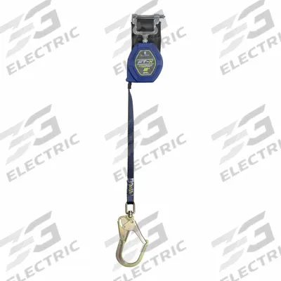 FALLTECH Self-Retracting Lifeline: 2 1/2 inSteel Swivel Rebar Hook Anchor, 8 ft Line - Personal SRLs