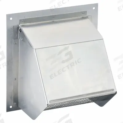 BROAN Wall Cap: Round, 6 in Duct, Aluminum, Silver Finish, 22 ga - Wall & Soffit Vent Caps