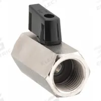 APPROVED VENDOR Manual Two-Way Ball Valve: 1/8 in, Nickel-Plated Brass, Straight, FNPT x FNPT, Wedge (MPN DCBV-18). Key specifications — Brand: APPROVED VENDOR; Handle: Wedge.