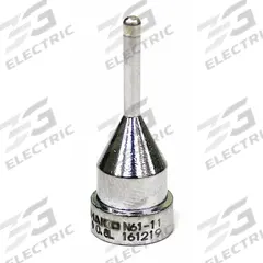 HAKKO Nozzle: Extra Long Round, 2.1 mm W, For Use With FR-301/4101/4102/4103/4104 (MPN N61-11). Key specifications — Brand: HAKKO; Manufacturer Part Number: N61-11.
