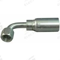 KURT Hydraulic Crimp Fitting: Carbon Steel, 90° Elbow, -16 For Hose Dash Size, Female x Male (MPN FJX90-16-16). Key specifications — Fitting Gender: Female x Male; Fitting Connection Type: JIC x Hose End; Thread Size: 1-5/16"-12; For Hose Dash Size: -16; Brand: KURT.