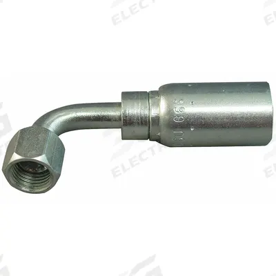 KURT Hydraulic Crimp Fitting: Carbon Steel, 90° Elbow, -16 For Hose Dash Size - Kurt Crimp Hydraulic Hose Fittings with JIC Connection