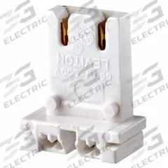 LEVITON Lampholder: Lamp Holder, Medium Bi-Pin (G13), Straight-In Double Edge Contact/U-Shaped Lamp (MPN 13180-U). Key specifications — attr234509: Medium Bi-Pin (G13); attr234515: 600V AC; attr327041: Lamp Holder; attr239872: LEVITON; attr234516: White; attr234535: U-Shaped Lamp.