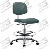 Cleanroom Task Chair: Vinyl, Armless, Ht Range 21 1/2 in to 29 in, 18 1/2 in Seat Wd, 17 in Seat Dp (MPN BR-CLR-VMBCH-CR-CF-CC-8546). Key specifications — Foot Support: Yes; Base Material: Aluminum; Brand: APPROVED VENDOR; Product Type: Cleanroom Task Chair; Cleanroom Class: ISO 4; ESD-Safe: Not ESD Safe.