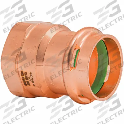 QUICKFITTING SUREPRESS Press Copper FNPT Adapter: 1 in CTS x 1 in Pipe size - Plumbing Copper & Bronze Press Tube Fittings with Seal Window