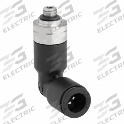 LEGRIS Push-Fit Elbow Fitting: 4 3/4 mm Pipe x 1/4 in OD Size, UNF x Push-to-Connect - Nylon & Nickel-Plated Brass Tube Fittings
