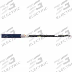 CHAINFLEX Control Cable: 14 AWG, 7 Conductors, Order by the Foot, TPR Jacket, 300 V (MPN CF10-25-07). Key specifications — Conductor Material: Copper; Conductor Configuration: Single; Minimum Bend Radius Factor - Fixed: 3 x OD; Minimum Bend Radius Factor - Flexible: 4 x OD; Includes Ground: Yes; Minimum Bend Radius Factor - E-Chain: 5 x OD; Resistance Properties: Oil and Grease Resistant; Standards: FT-1.