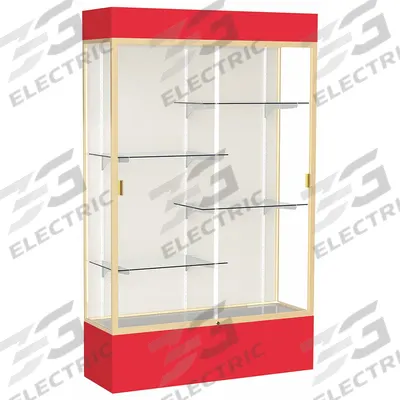 GHENT Freestanding Display Case: Red, 80 in Overall Ht, 48 in Overall Wd, 16 in Overall Dp - Display Cases