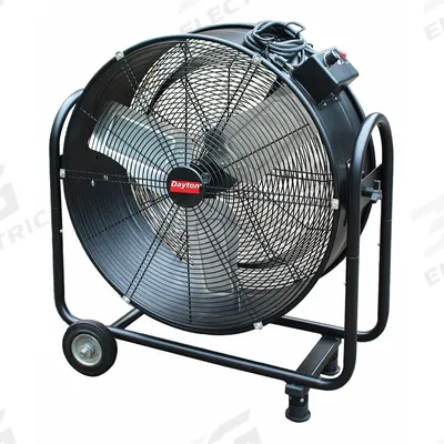 Dayton Portable Fan: 24 in Blade Dia, 115V AC, Mobile, 1/4 hp, Direct Drive - Standard Industrial Floor Fans