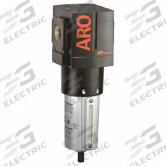 ARO Filter: Std, 1 in NPT, 5 micron, 353 scfm, 250 psi Max Op Pressure, Metal Bowl, Auto Drain (MPN F35461-411). Key specifications — attr110055: Series 3000; attr111567: Standard; attr110008: ARO.