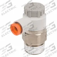 SMC Speed Control Valve: Elbow Fitting, Knob, 3/8 in Valve Body Size, 3/8 in Tube, Meter Out (MPN AS3201F-N03-11SA). Key specifications — attr947203: Brass/PBT; attr947205: SMC.