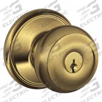 SCHLAGE Door Lockset: Office Knob Locksets, Brass (MPN F51A GEO 609). Key specifications — Lockset Style: Georgian.