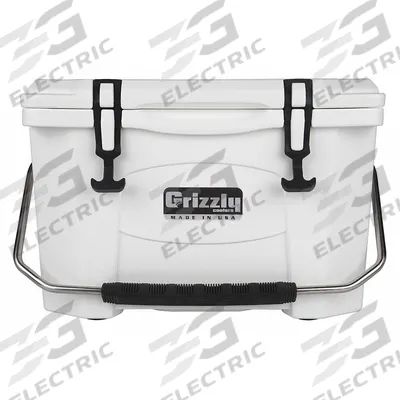 GRIZZLY COOLERS Marine Chest Cooler: White, 24 Cans, 20 qt Cooler Capacity - Heavy-Duty Chest Coolers