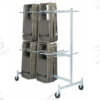 RAYMOND PRODUCTS Chair Cart: 800 lb, 63 in L x 32 in W x 74 in H, For 72 Chairs, (4) Swivel - Hanging Racks for Folding Chairs