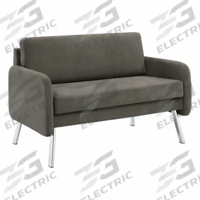 OFFICE STAR PRODUCTS Sofa: Gray, Silver, Polyester, Metal, 42 1/2 in Seat Wd - Loveseats