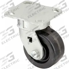 APPROVED VENDOR Plate Caster: Corrosion-Resistant, Swivel, Phenolic, 3 in Wheel Dia, 2 in Wheel Wd (MPN P25S-PH033R-14). Key specifications — Wheel/Tread Color: Black; Brand: APPROVED VENDOR; Roll Up: Swivel.
