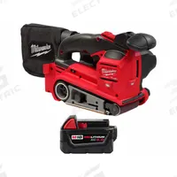 MILWAUKEE Belt Sander and Battery: M18, Battery Included, 3 in Belt Wd, 18 in Belt Lg, 1,350 SFPM (MPN 2832-20, 48-11-1850). Key specifications — attr664065: Hose Adapter; attr667657: Brushless; attr664061: Cordless; attr664068: Battery Included; attr664067: (1) 5.0 Ah; attr664069: M18; attr664087: 35GJ99; attr664060: Belt Sander.