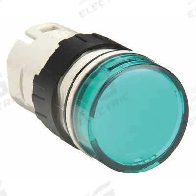 SCHNEIDER Pilot Light Head: 16 mm Panel Mounting Hole Dia, Green, Smooth, LED - Pilot-Light Heads