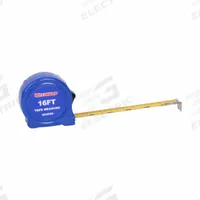 WESTWARD Tape Measure: Nonmagnetic Single Hook Tip, 16 ft, Plastic, Black/Blue (MPN 824K09). Key specifications — attr935324: WESTWARD; attr942259: Blue; attr935326: Stud Markings; attr935328: 1/16 in; attr935329: Inches; attr935337: SAE; attr936607: Manual Lock; attr972446: Inch.