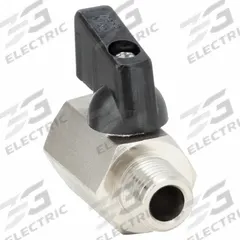 APPROVED VENDOR Manual Two-Way Ball Valve: 1/4 in, Nickel-Plated Brass, Straight, MNPT x FNPT, Wedge (MPN G-DCMV-25). Key specifications — Brand: APPROVED VENDOR; Handle: Wedge.