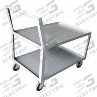 APPROVED VENDOR Utility Cart: 1,200 lb, 36 in L x 24 in W Shelf, 2 Shelves, Gray, Raised (MPN 10F449). Key specifications — Caster/Wheel Configuration: (2) Rigid; Brand: APPROVED VENDOR; Caster Wheel/Tread Material: Polyurethane.